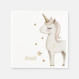 Magical Unicorn Yellow Birthday Party Cocktail スタンダードカクテルナプキン