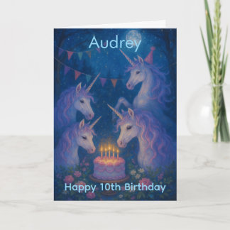 Magical Unicorns Mystical Customizable Birthday カード