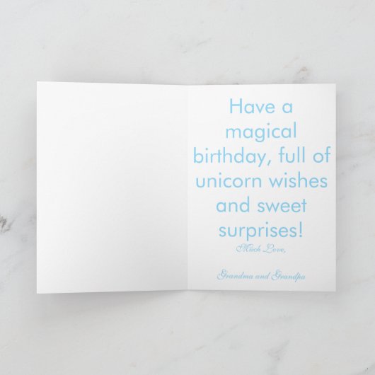 Magical Unicorns Mystical Customizable Birthday カード (内部)