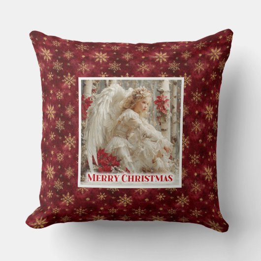 Magical Victorian Angel Christmas Gift Pillow クッション (正面)