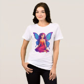 Magical Violet Fairy Enchanted Butterfly Wings トライブレンドＴシャツ (正面全面)
