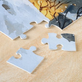 Magical Watercolor Winter Starry Night ジグソーパズル (側面)