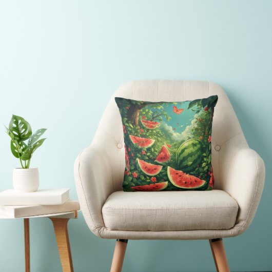 Magical Watermelon Garden – Nature Fantasy Blanket クッション (椅子)