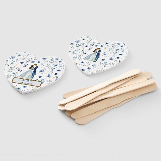 Magical Wedding Hand Fans – Watercolor Style ハンドファン (組立なし)