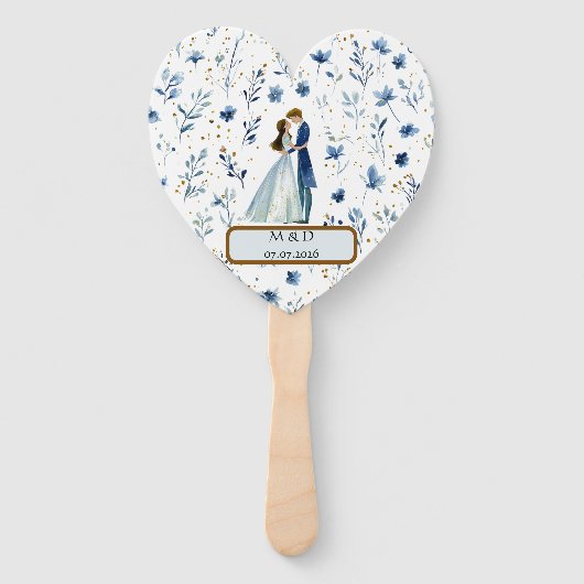 Magical Wedding Hand Fans – Watercolor Style ハンドファン (正面)