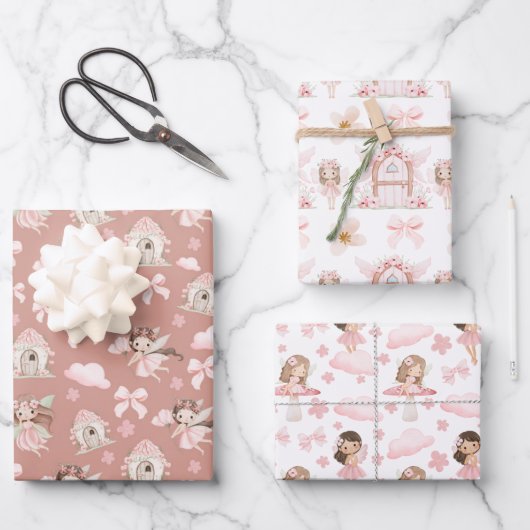 Magical Whimsical Cute Fairies  ラッピングペーパーシート (正面)