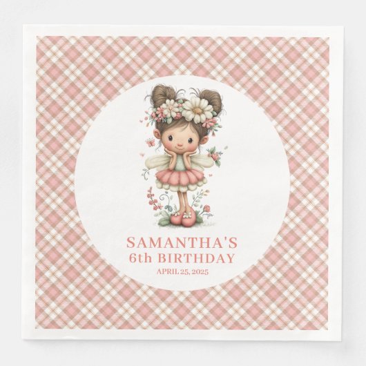 Magical Whimsy Pink Flowers 4th Birthday Party  (正面)