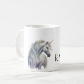 Magical White Gold Horn Unicorn  コーヒーマグカップ (正面左)