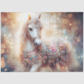 Magical White Horse Watercolor Craft Decoupage 薄葉紙 (正面)