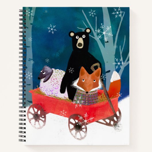 Magical Winter Animal Friends Sketch Notebook ノートブック (正面)
