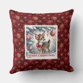 Magical Winter Deer Soft Forest Gift Christmas  クッション (裏面)