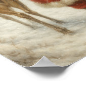 Magical Winter Santa & Reindeer Walk Poster Paper ポスター (角)