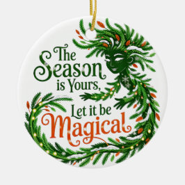 Magical Winter Spirit Forest Queen Christmas Ornam セラミックオーナメント