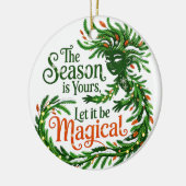 Magical Winter Spirit Forest Queen Christmas Ornam セラミックオーナメント (左)