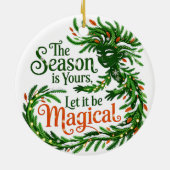 Magical Winter Spirit Forest Queen Christmas Ornam セラミックオーナメント (裏面)