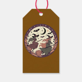 Magical Witch Flight – Halloween Moonlight Scene  ギフトタグ