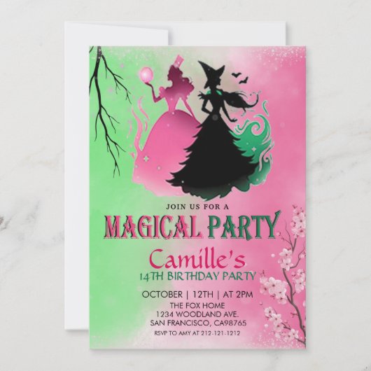 Magical Witchy Birthday 招待状 (正面)