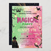 Magical Witchy Girl Birthday 招待状 (正面/裏面)