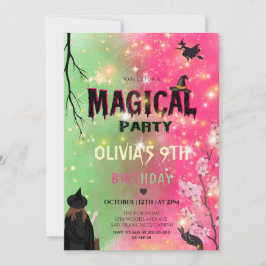 Magical Witchy Girl Birthday 招待状