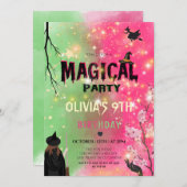 Magical Witchy Girl Birthday 招待状 (正面/裏面)
