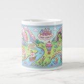Magical World Map Kids Custom Name Mug ジャンボコーヒーマグカップ (正面)