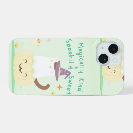 Magically Kind & Spookily Sweet – Cute Pastel Hall iPhone 15ケース (裏面横)