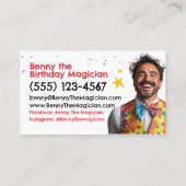 Magician Birthday Party Business Card 3.5" x 2.0"  名刺 (裏面)