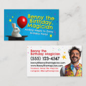 Magician Birthday Party Business Card 3.5" x 2.0"  名刺 (正面/裏面)