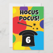 Magician hat and magic wand magical Birthday party 招待状 (正面)