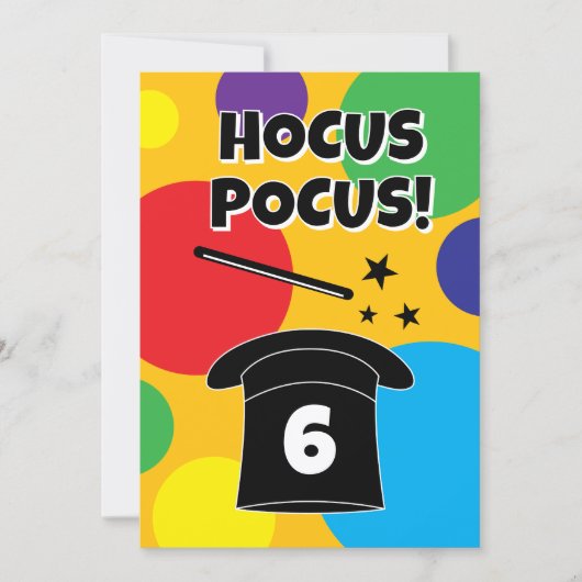 Magician hat and magic wand magical Birthday party 招待状 (正面)