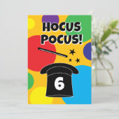 Magician hat and magic wand magical Birthday party 招待状 (スタンド正面)