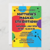 Magician hat and magic wand magical Birthday party 招待状 (裏面)