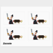 Magician Performing 長方形シール (シート)