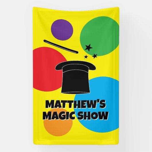 Magician wand and hat custom magic show banner 横断幕 (縦)