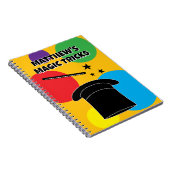 Magician wand and hat magic show personalized ノートブック (右側)