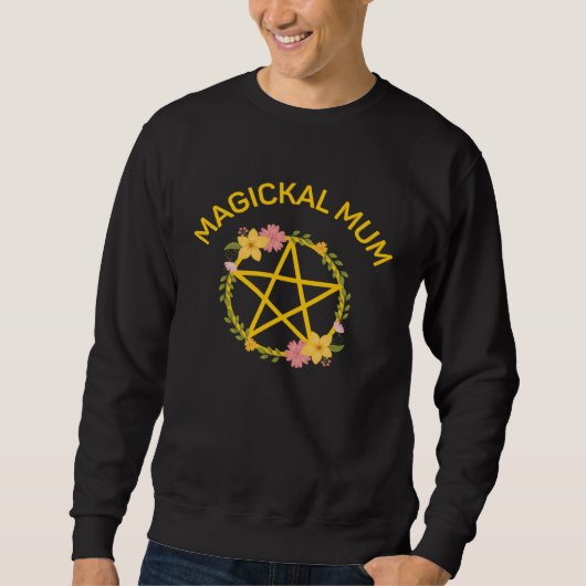 Magickal Mum Midsummer Pentacle Wiccan Pagan Cheek スウェットシャツ (正面)