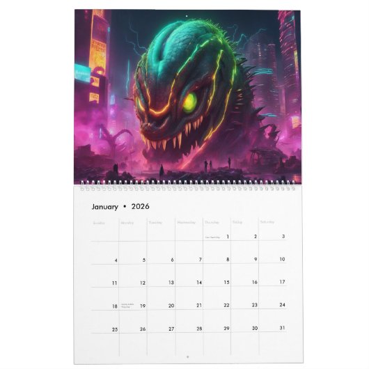 Magiczilla AI Art カレンダー (1月 2026)