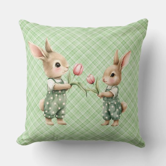 Magie des Frühlings mit Pastel Bunny Dream クッション (正面)