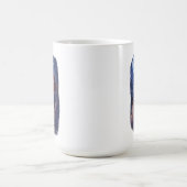 Magische Dream Cat - Mädchen mit Katze unter Mond モーフィングマグカップ (中央)