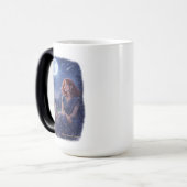 Magische Dream Cat - Mädchen mit Katze unter Mond モーフィングマグカップ (正面左)