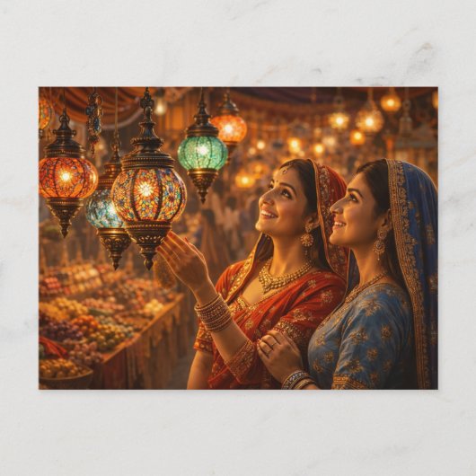 Magischer Indischer Lampenmarkt ポストカード (正面)