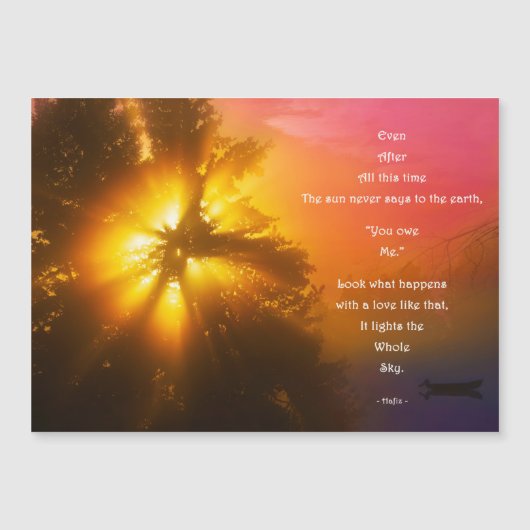 Magneetkaart met Hafiz - Even after all this time (正面)