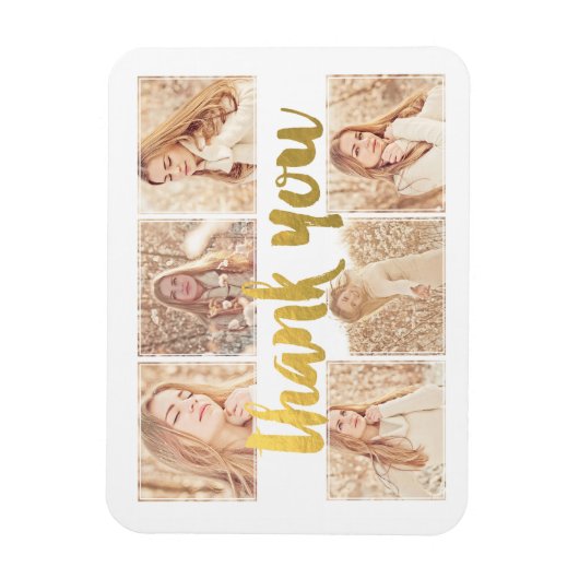 MAGNET卒業金ゴールドサンキューフォトフレーム マグネット (縦)