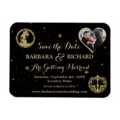 MAGNET天の写真結婚式の日付を保存 マグネット (横)