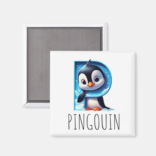 Magnet Animaux Rigolos Lettre P マグネット (正面/裏面)