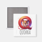 Magnet Animaux Rigolos Lettre Q マグネット (正面/裏面)