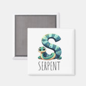 Magnet Animaux Rigolos Lettre S マグネット (正面/裏面)