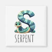 Magnet Animaux Rigolos Lettre S マグネット (正面)