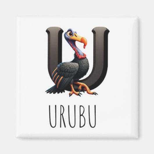 Magnet Animaux Rigolos Lettre U マグネット (正面)