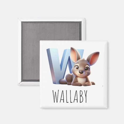 Magnet Animaux Rigolos Lettre W マグネット (正面/裏面)
